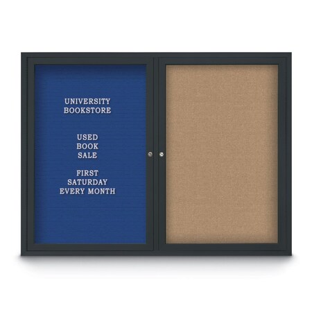 United Visual Products Corkboard, Cinnabar/Black, 24" x 36" UV430H-BLACK-CINNABA